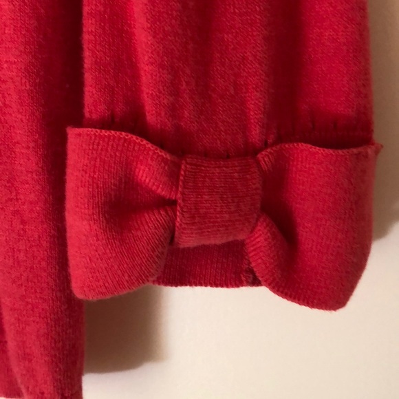 kate spade Sweaters - 💕KATE SPADE💕Coral Cardigan w/signature bows!